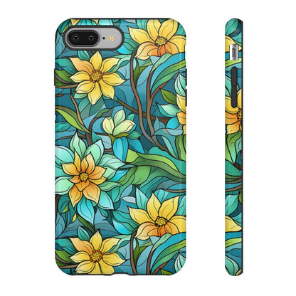 Stained Glass Yellow Flowers Tough Case
