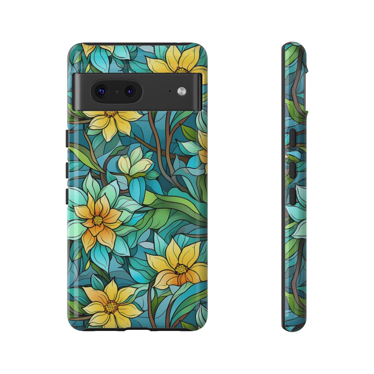 Stained Glass Yellow Flowers Tough Case