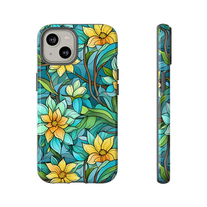 Stained Glass Yellow Flowers Tough Case