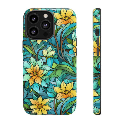 Stained Glass Yellow Flowers Tough Case