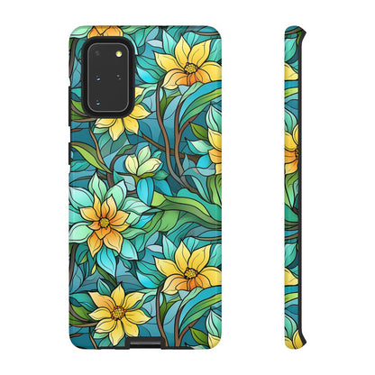 Stained Glass Yellow Flowers Tough Case