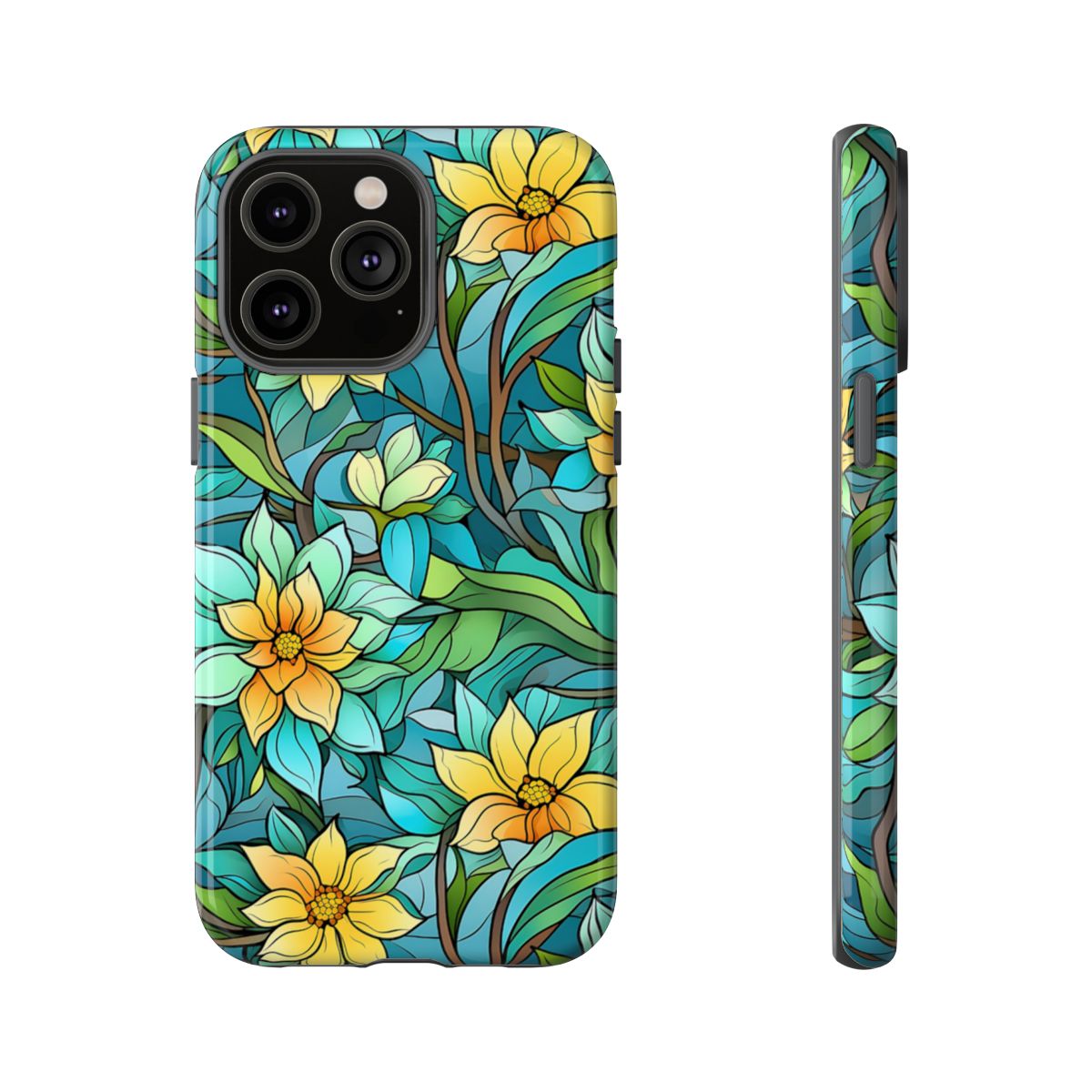 Stained Glass Yellow Flowers Tough Case