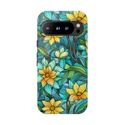 Stained Glass Yellow Flowers Tough Case