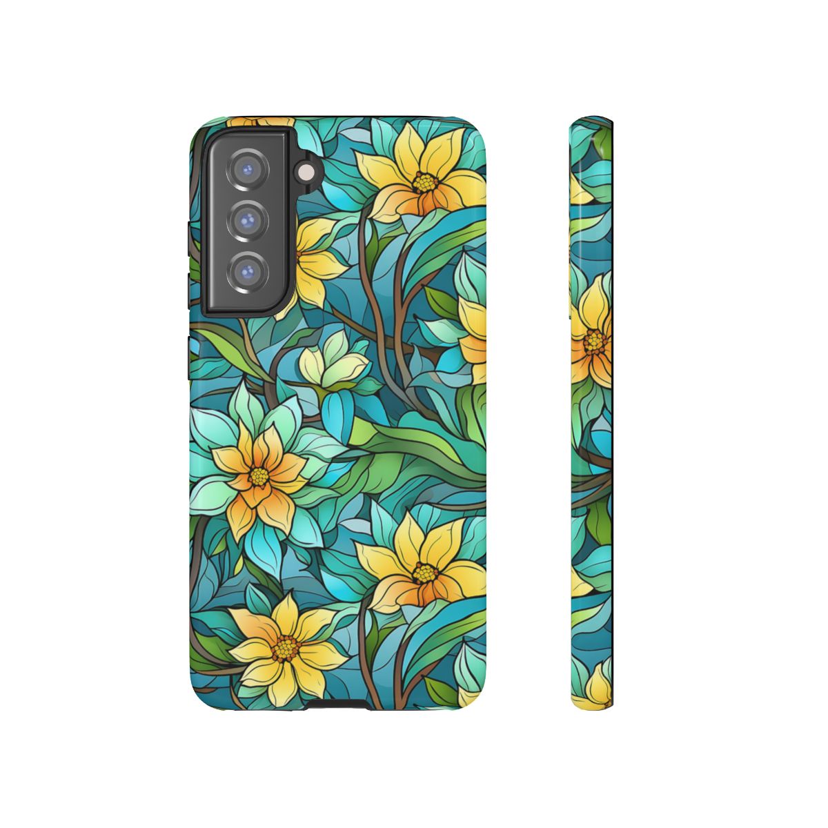 Stained Glass Yellow Flowers Tough Case