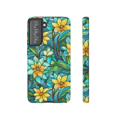 Stained Glass Yellow Flowers Tough Case