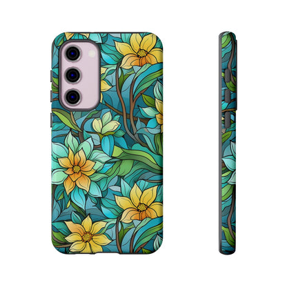 Stained Glass Yellow Flowers Tough Case