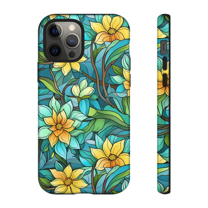 Stained Glass Yellow Flowers Tough Case