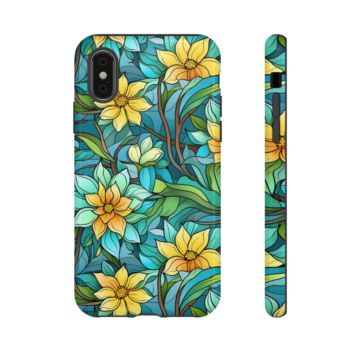Stained Glass Yellow Flowers Tough Case