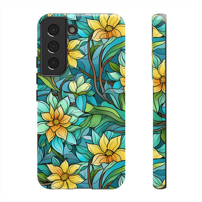 Stained Glass Yellow Flowers Tough Case