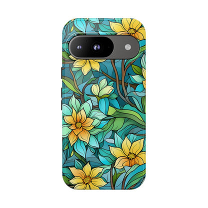 Stained Glass Yellow Flowers Tough Case