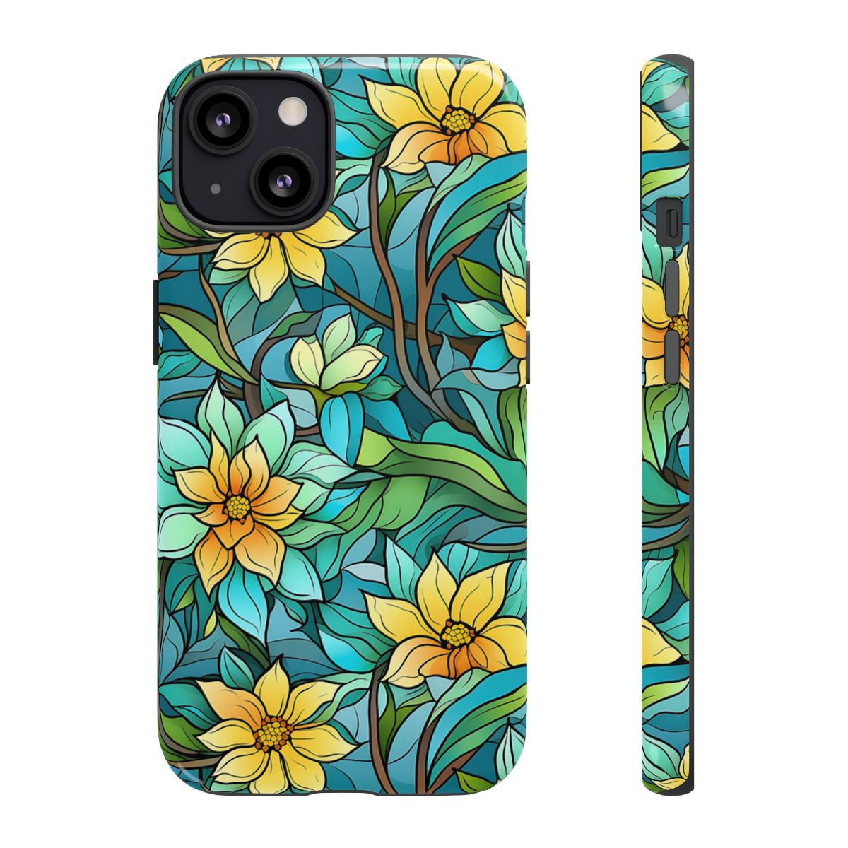 Stained Glass Yellow Flowers Tough Case