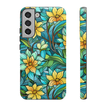 Stained Glass Yellow Flowers Tough Case