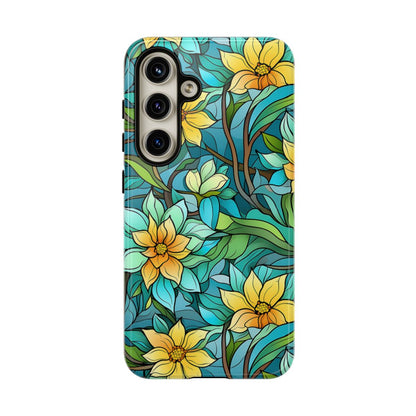 Stained Glass Yellow Flowers Tough Case