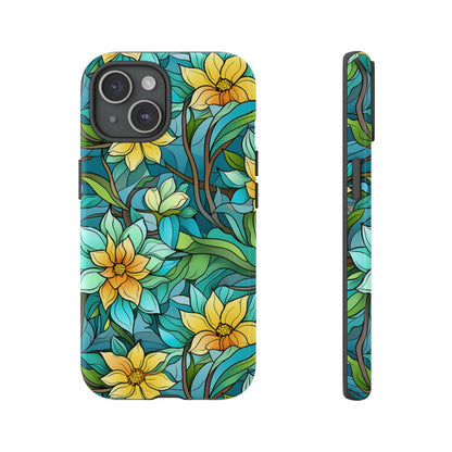 Stained Glass Yellow Flowers Tough Case