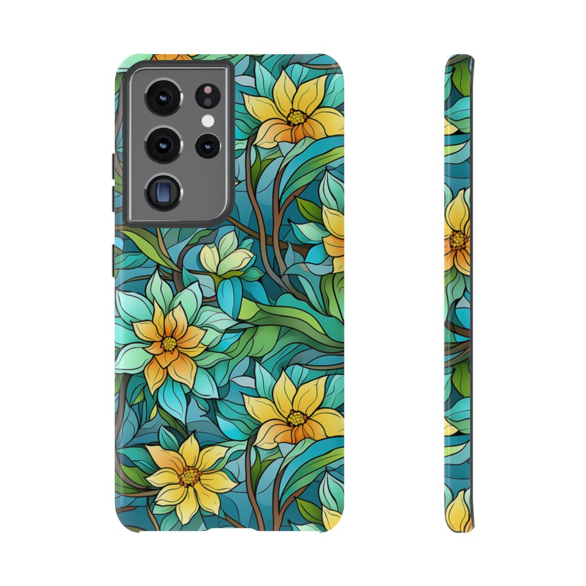 Stained Glass Yellow Flowers Tough Case