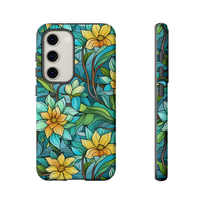 Stained Glass Yellow Flowers Tough Case