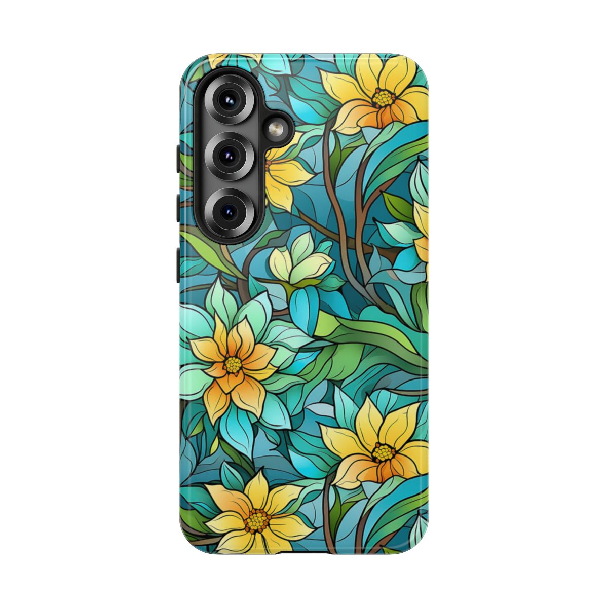 Stained Glass Yellow Flowers Tough Case