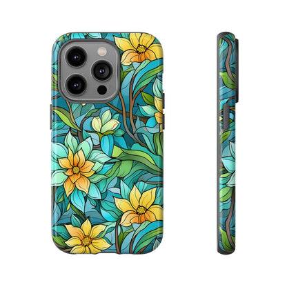 Stained Glass Yellow Flowers Tough Case