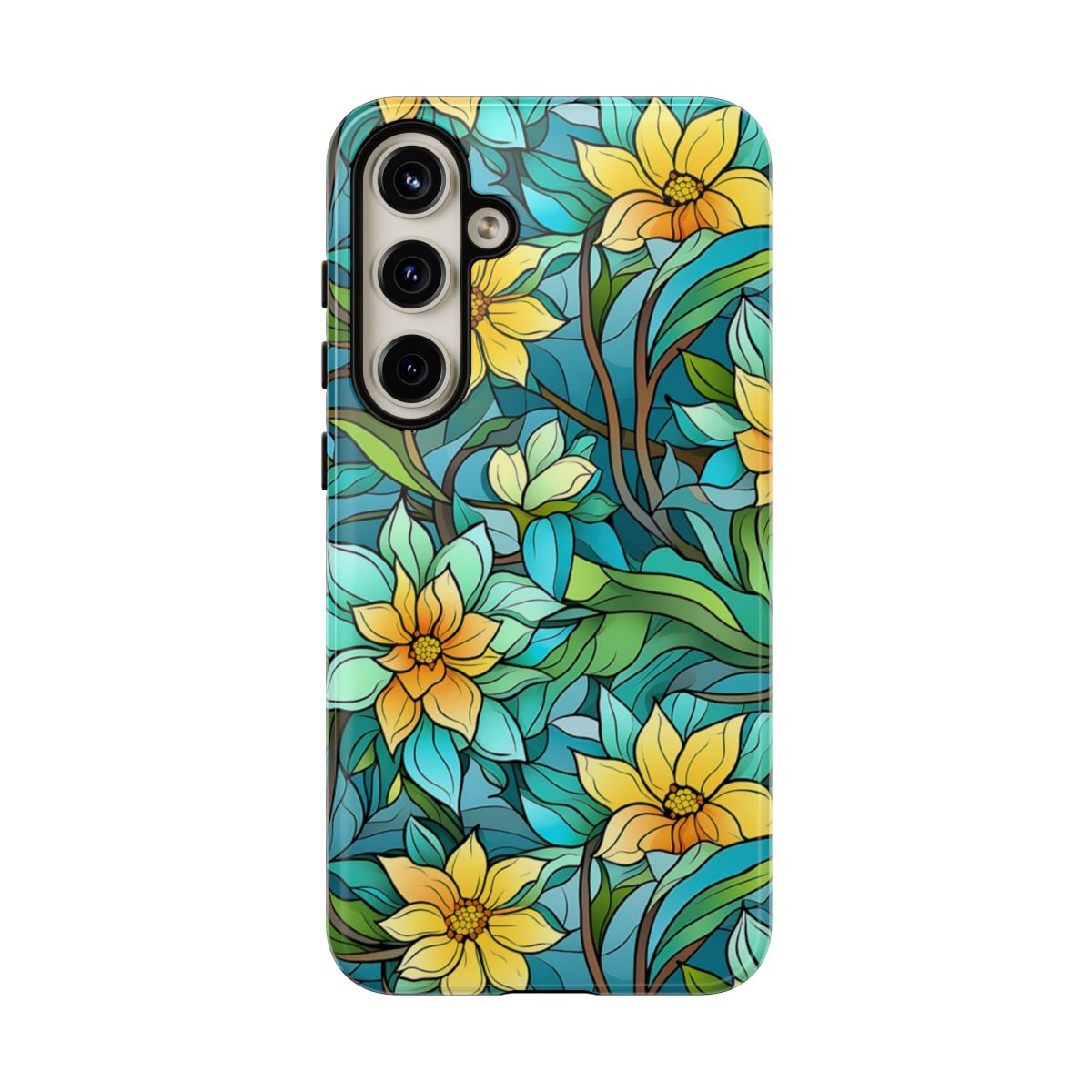Stained Glass Yellow Flowers Tough Case