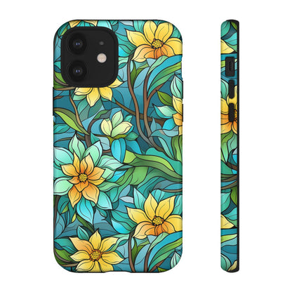 Stained Glass Yellow Flowers Tough Case
