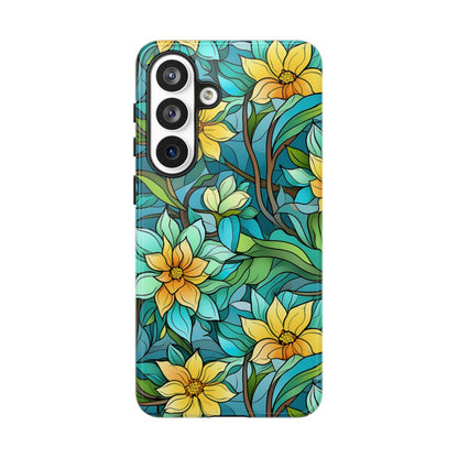 Stained Glass Yellow Flowers Tough Case