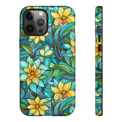 Stained Glass Yellow Flowers Tough Case