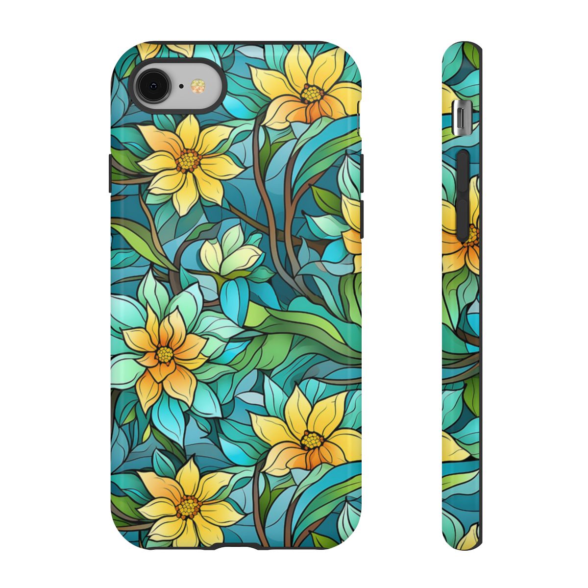 Stained Glass Yellow Flowers Tough Case