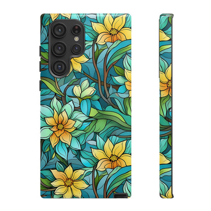 Stained Glass Yellow Flowers Tough Case
