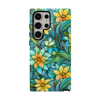 Stained Glass Yellow Flowers Tough Case