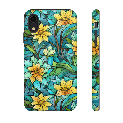 Stained Glass Yellow Flowers Tough Case