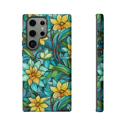 Stained Glass Yellow Flowers Tough Case