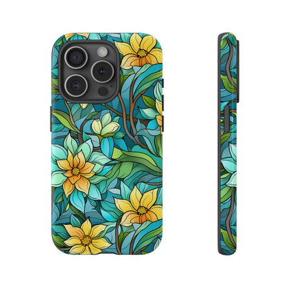 Stained Glass Yellow Flowers Tough Case