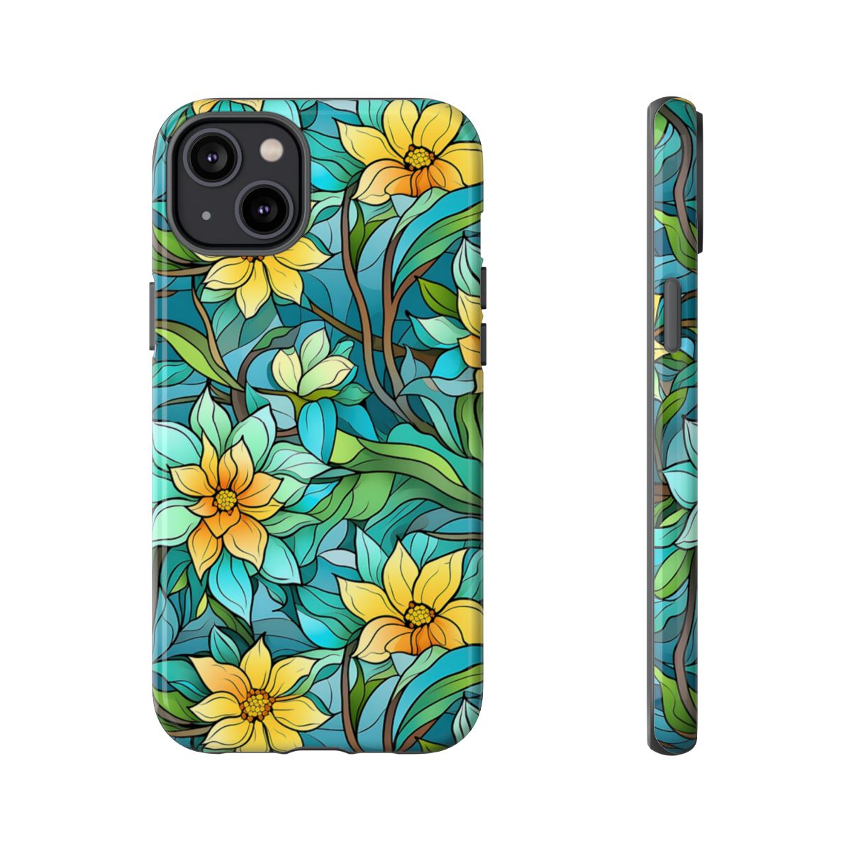 Stained Glass Yellow Flowers Tough Case