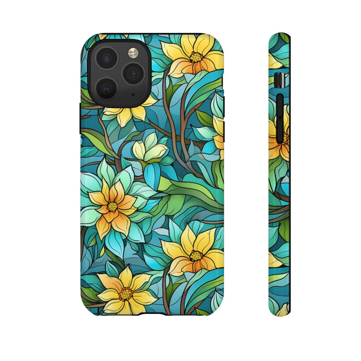 Stained Glass Yellow Flowers Tough Case