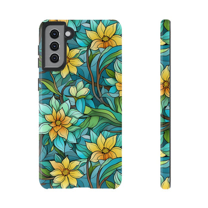 Stained Glass Yellow Flowers Tough Case