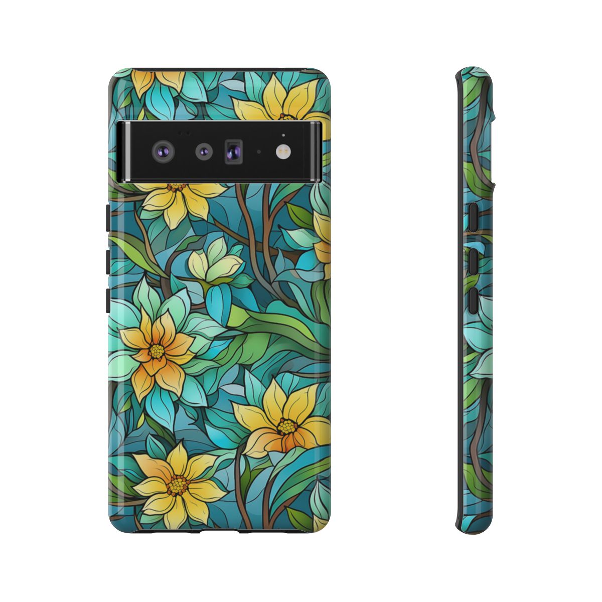 Stained Glass Yellow Flowers Tough Case