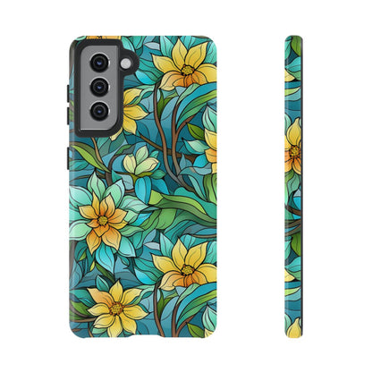 Stained Glass Yellow Flowers Tough Case