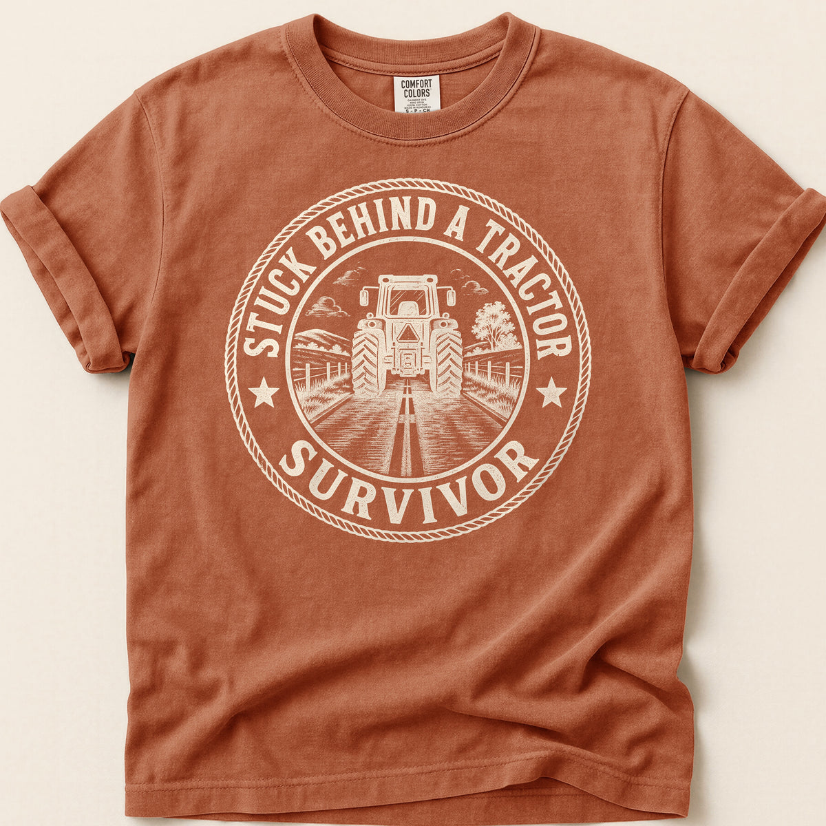 Stuck Behind A Tractor T-shirt on Yam