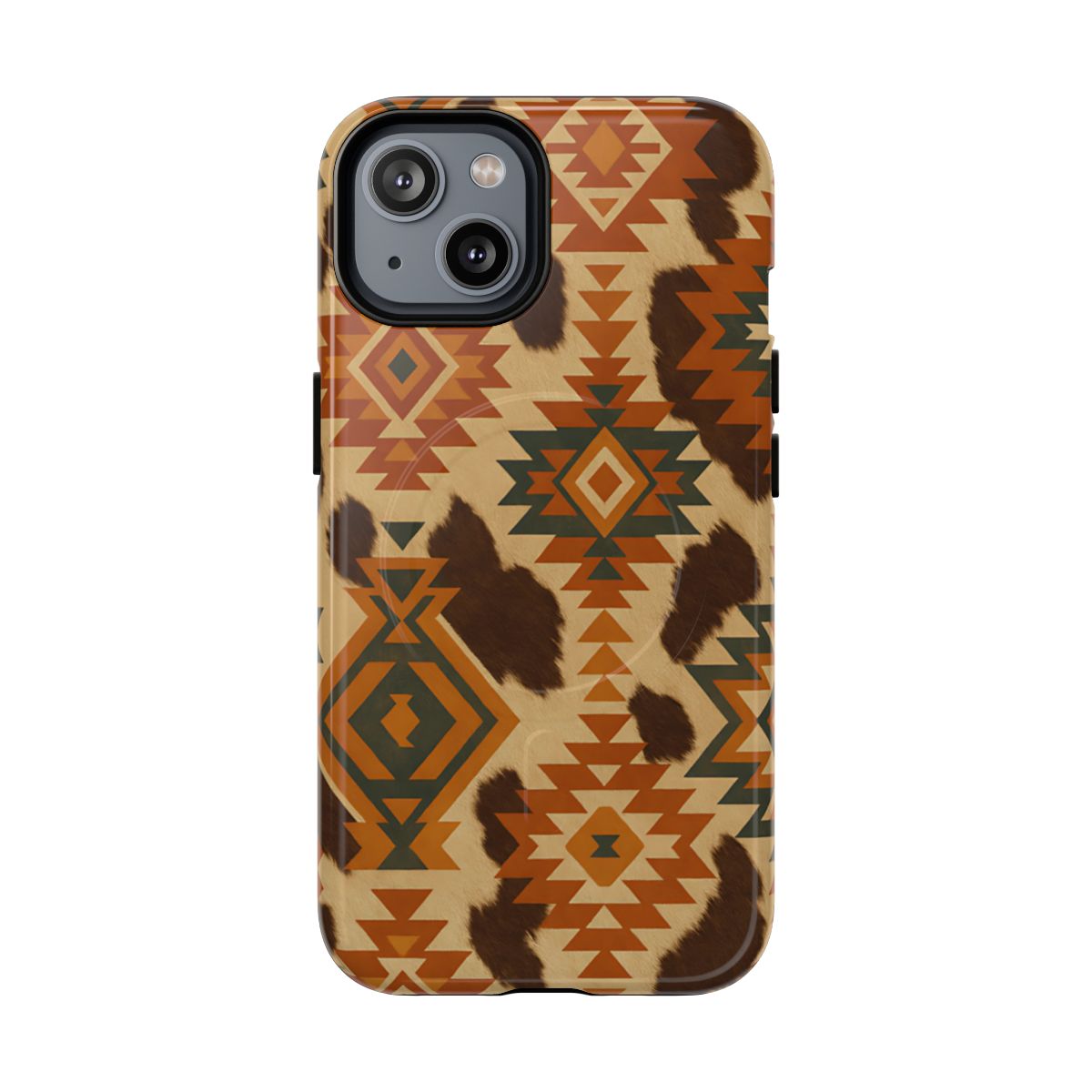 Sunset Aztec + Cowhide Magnetic Case