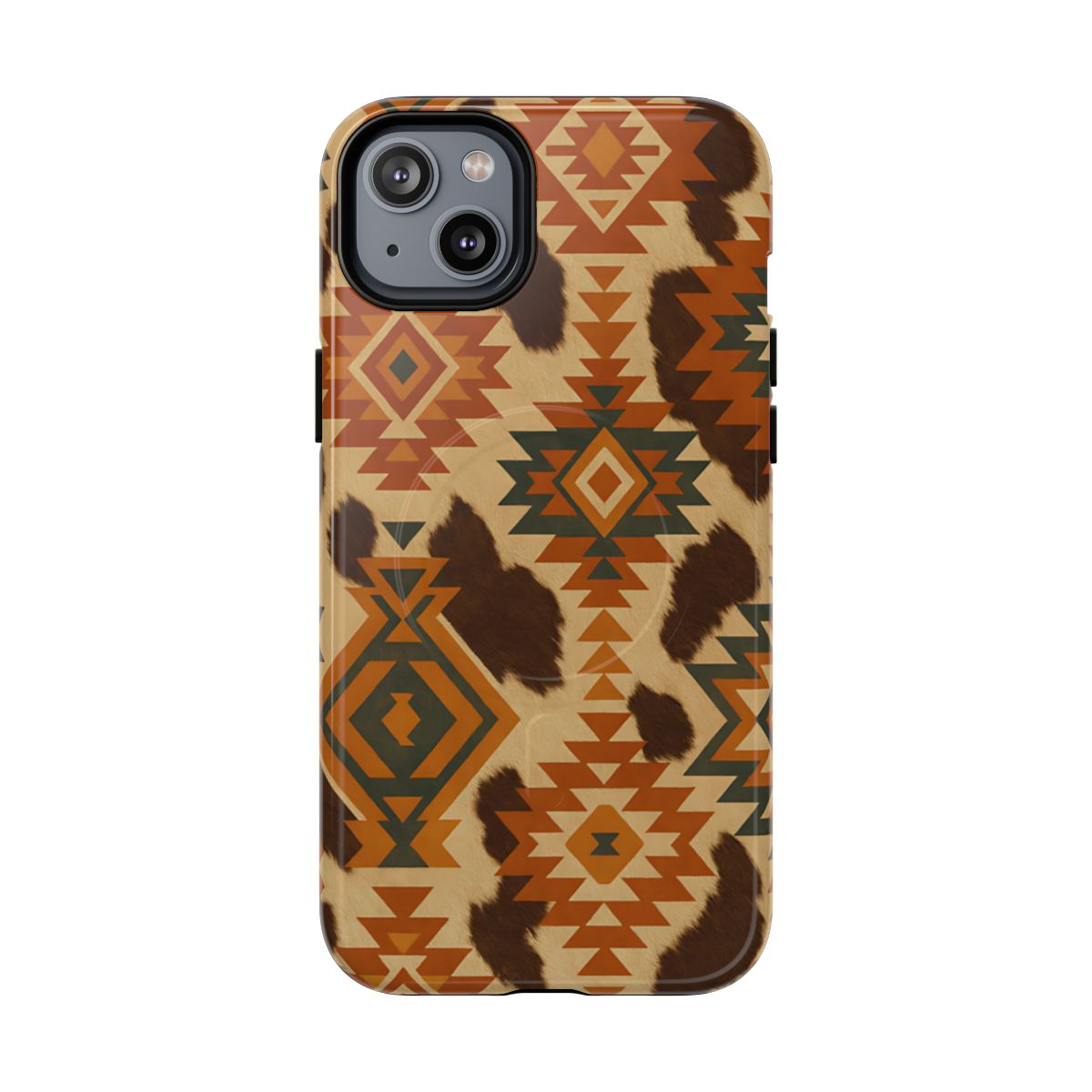 Sunset Aztec + Cowhide Magnetic Case