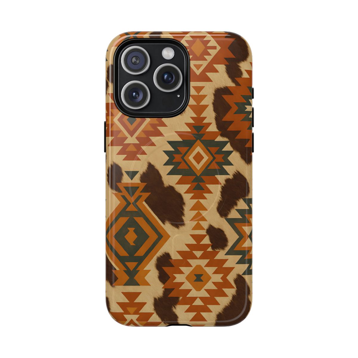 Sunset Aztec + Cowhide Magnetic Case