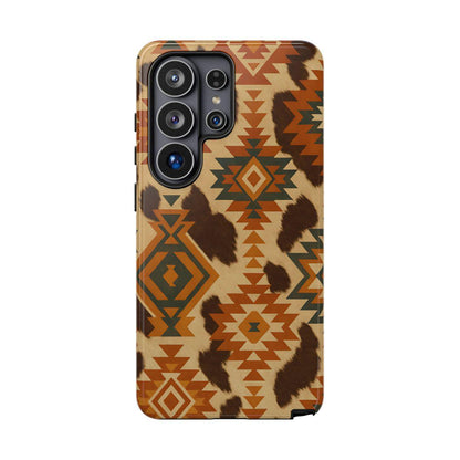 Sunset Aztec + Cowhide Tough Case
