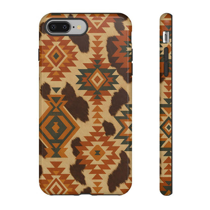 Sunset Aztec + Cowhide Tough Case