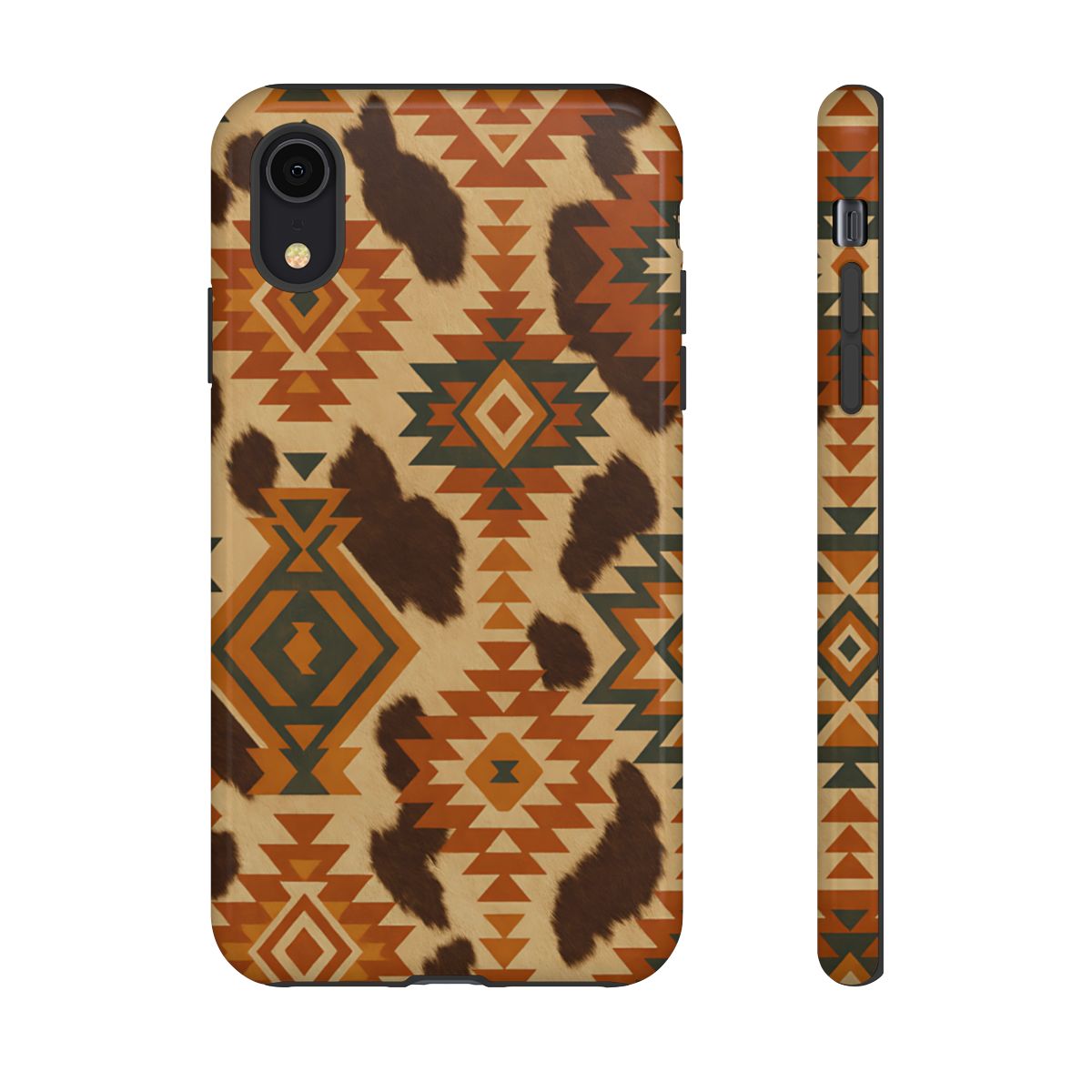 Sunset Aztec + Cowhide Tough Case