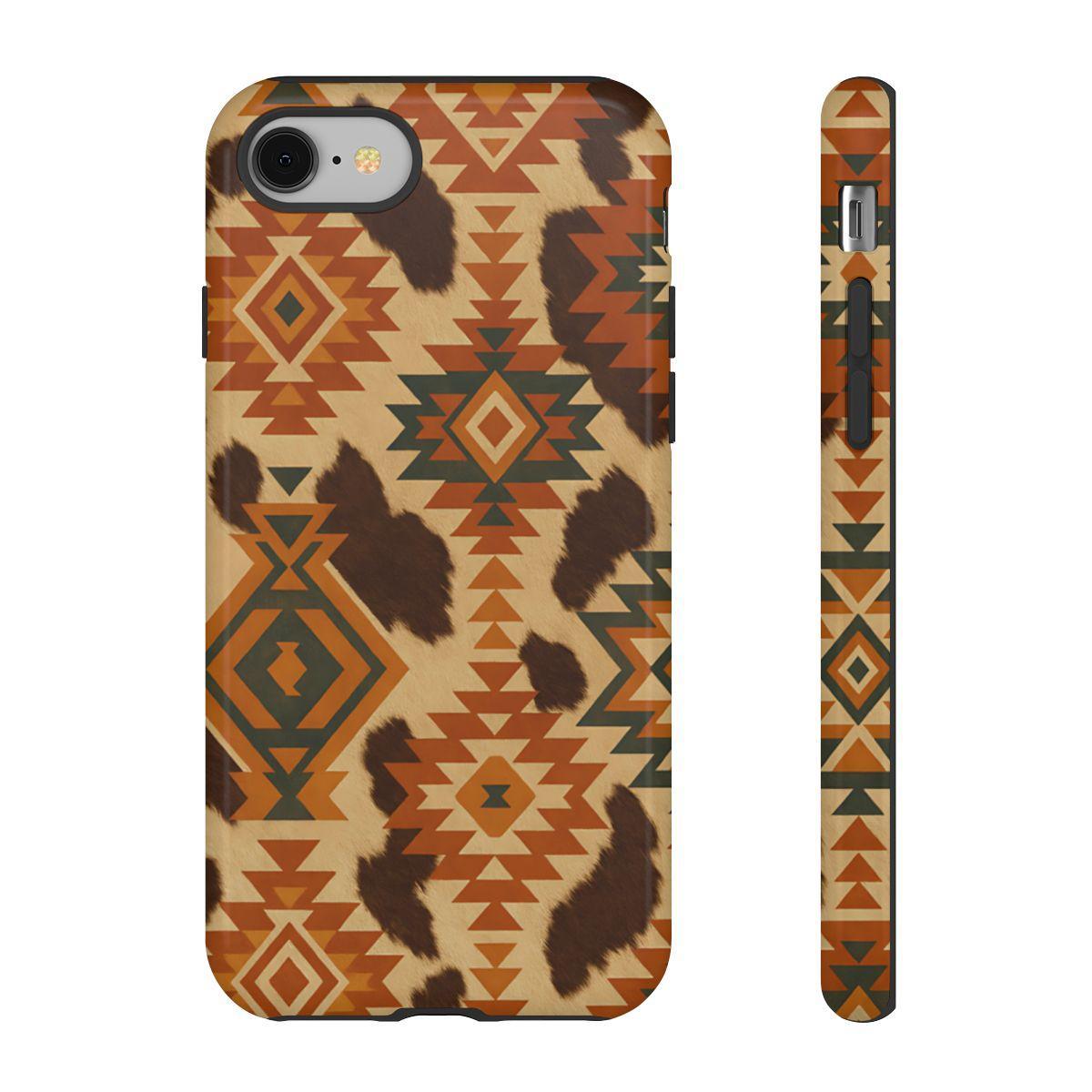 Sunset Aztec + Cowhide Tough Case