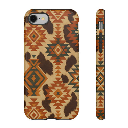 Sunset Aztec + Cowhide Tough Case