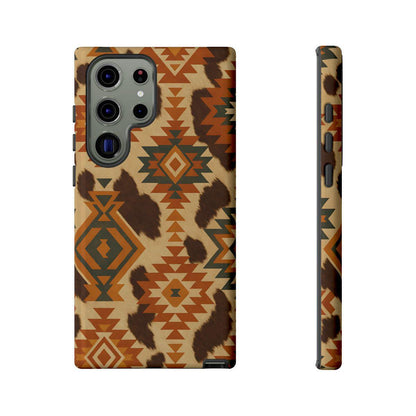 Sunset Aztec + Cowhide Tough Case
