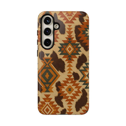 Sunset Aztec + Cowhide Tough Case