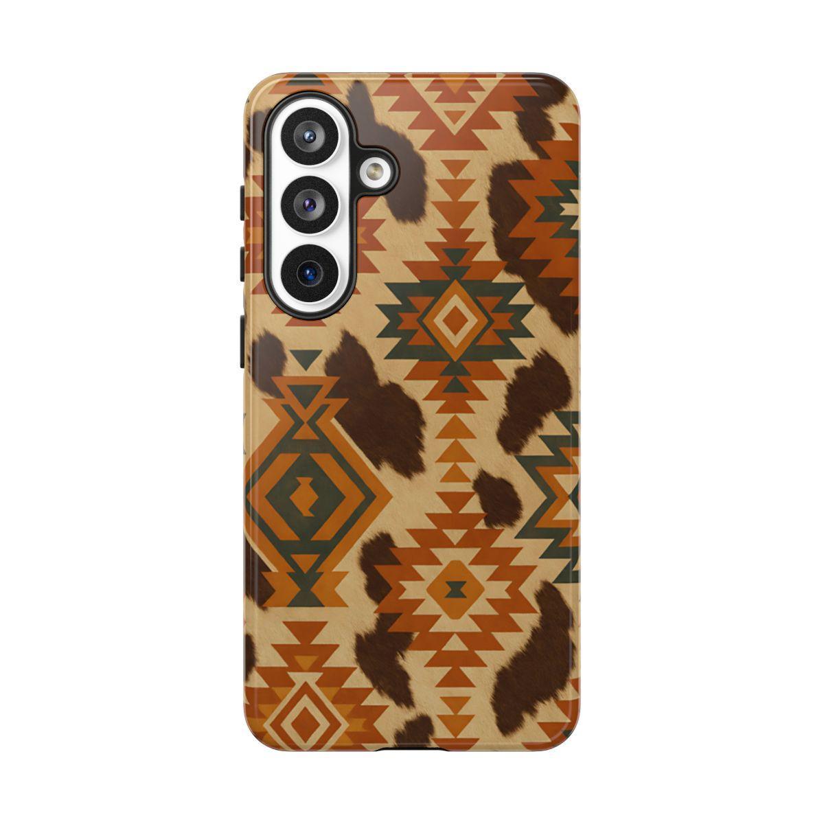 Sunset Aztec + Cowhide Tough Case