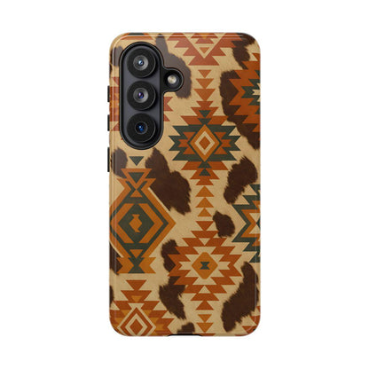 Sunset Aztec + Cowhide Tough Case